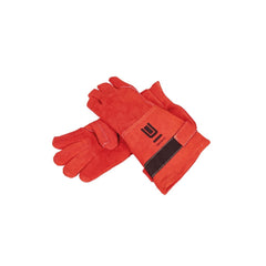 Grillhandschuhe aus Leder in rot