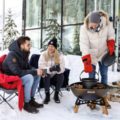 Grillhandschuhe aus Leder in rot